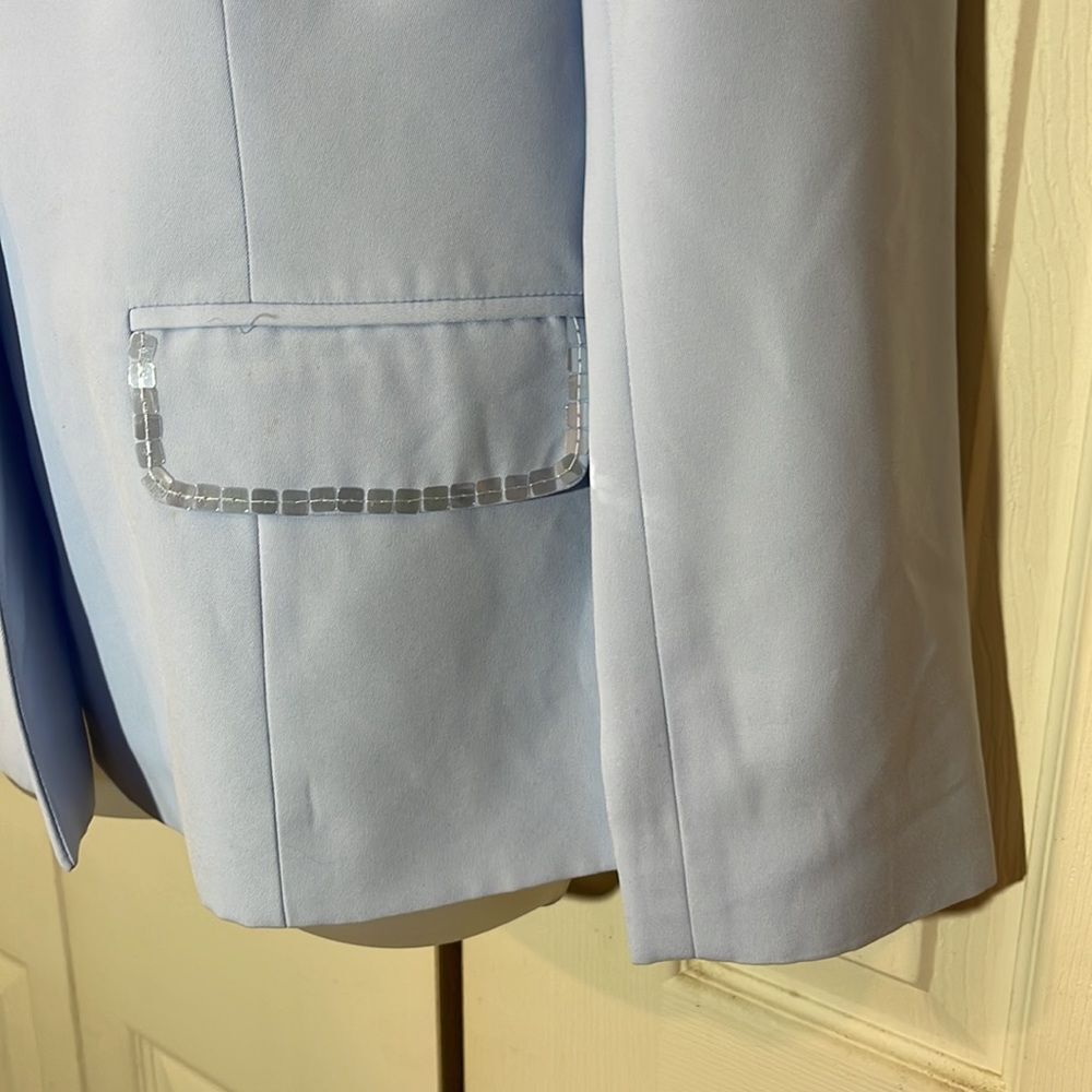 Together Spiegel Vintage 1990s Sky Blue Blazer Sequined Trim 10 - Picture 10 of 16